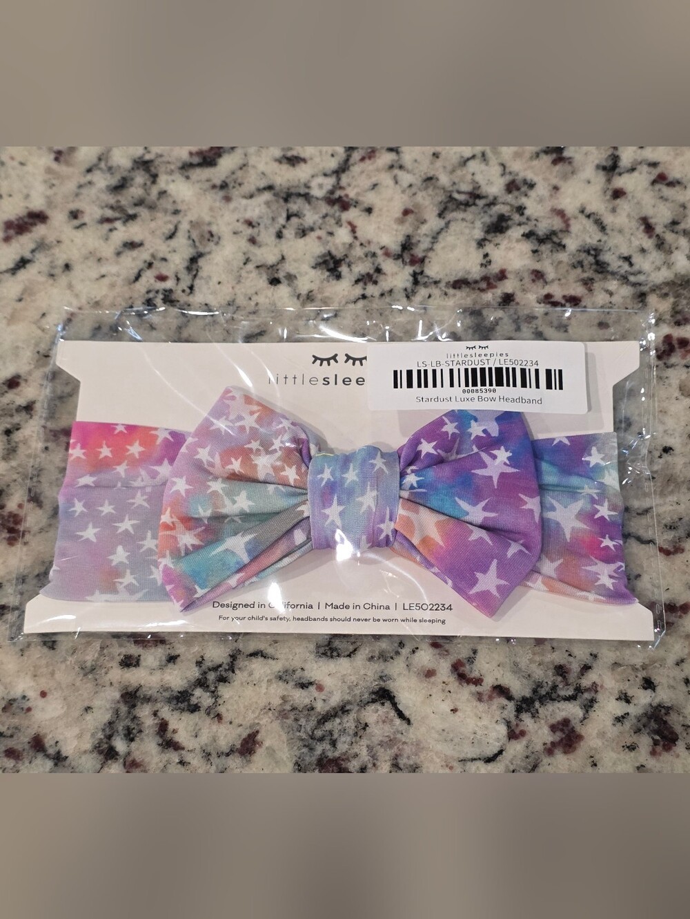 Little Sleepies Stardust Luxe Bow Headband One Size NWT/B